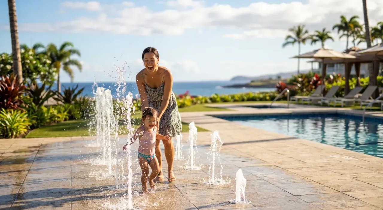 Splash pad and water play area